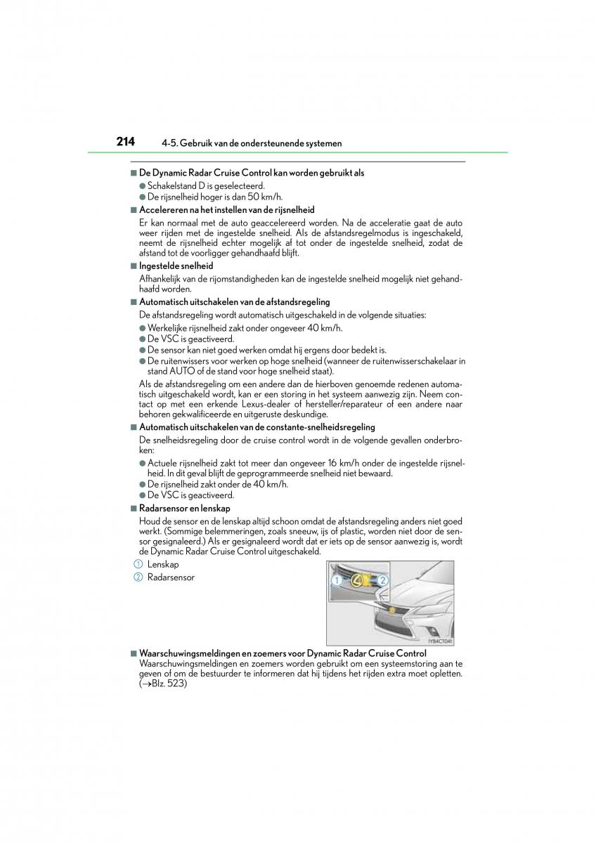 Lexus CT200h handleiding / page 214