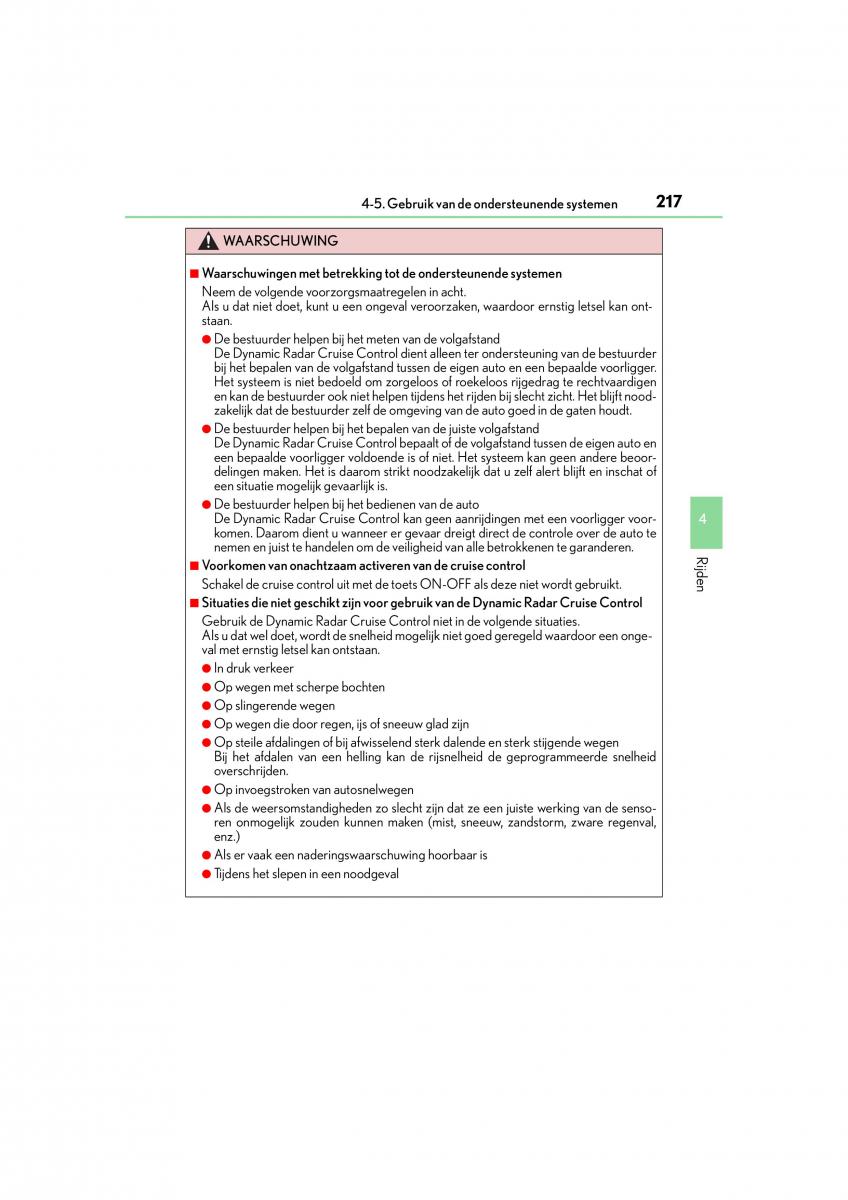 Lexus CT200h handleiding / page 217