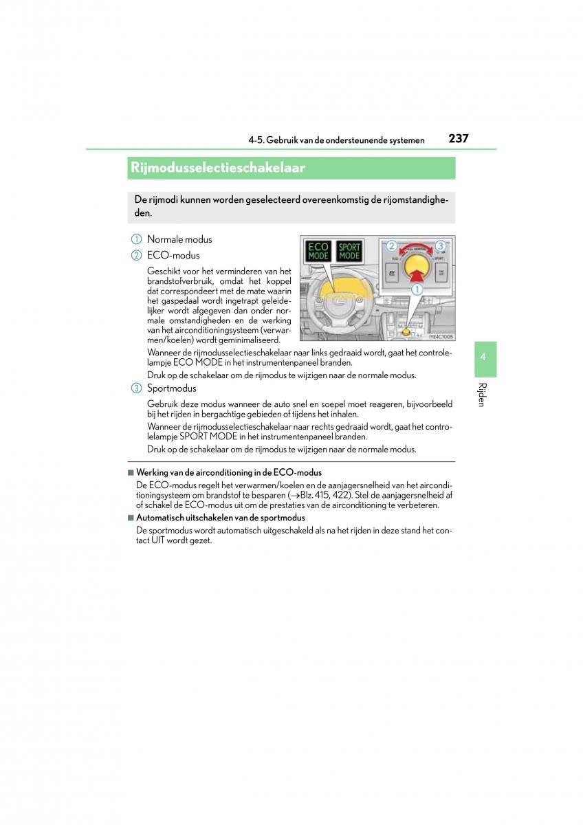 Lexus CT200h handleiding / page 237