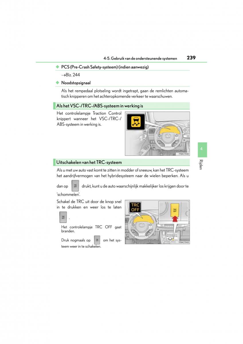 Lexus CT200h handleiding / page 239