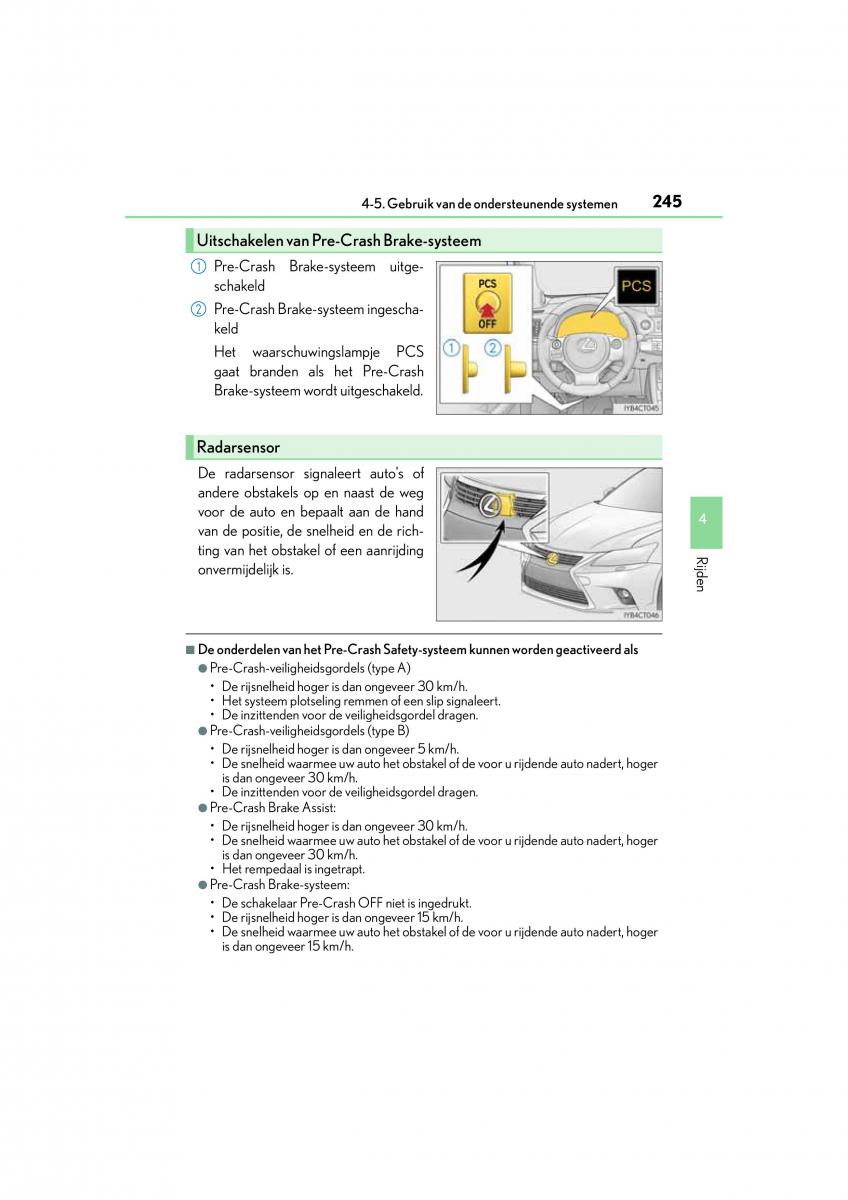 Lexus CT200h handleiding / page 245