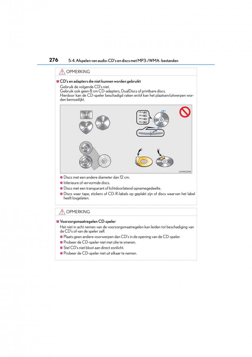 Lexus CT200h handleiding / page 276