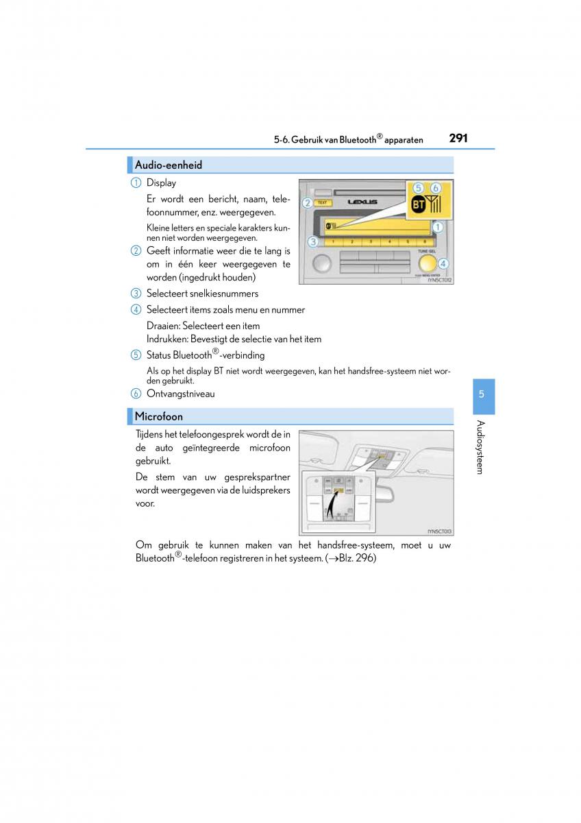 Lexus CT200h handleiding / page 291