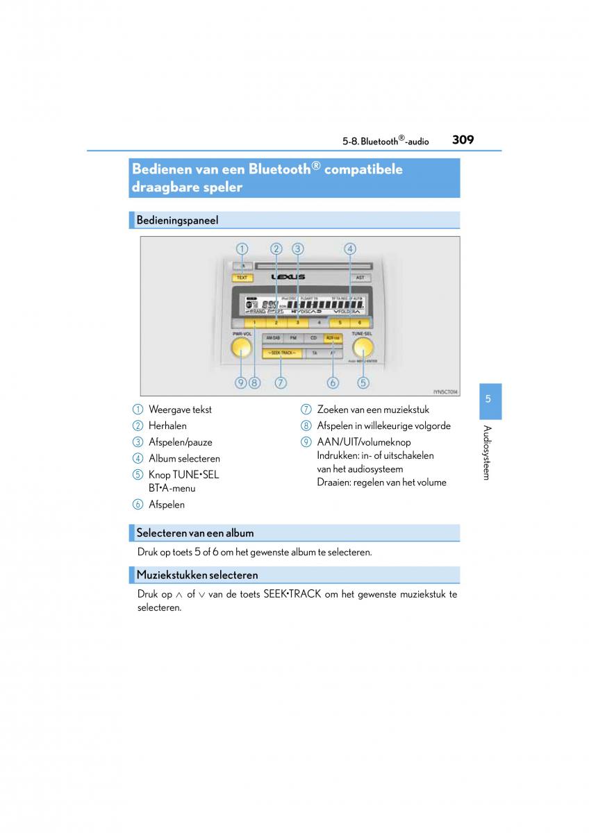 Lexus CT200h handleiding / page 309