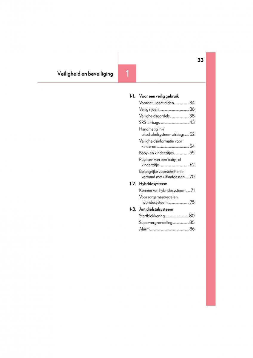Lexus CT200h handleiding / page 33