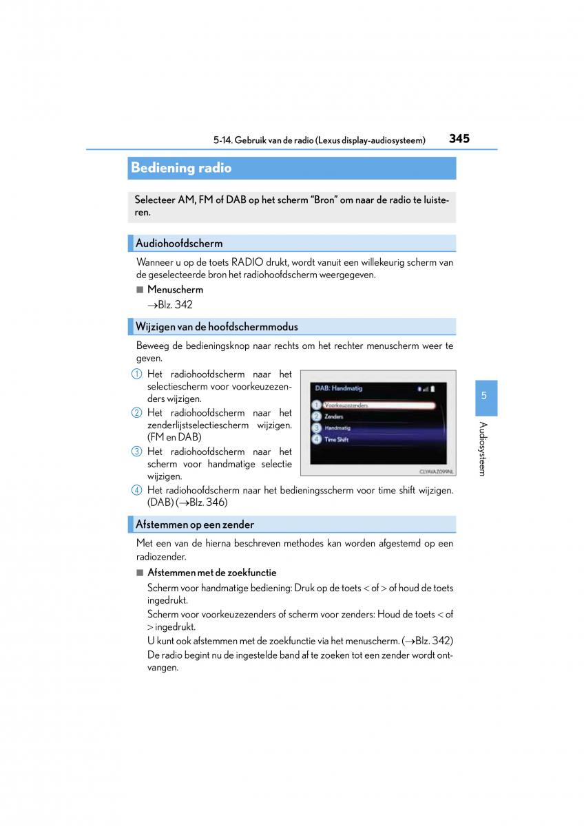 Lexus CT200h handleiding / page 345