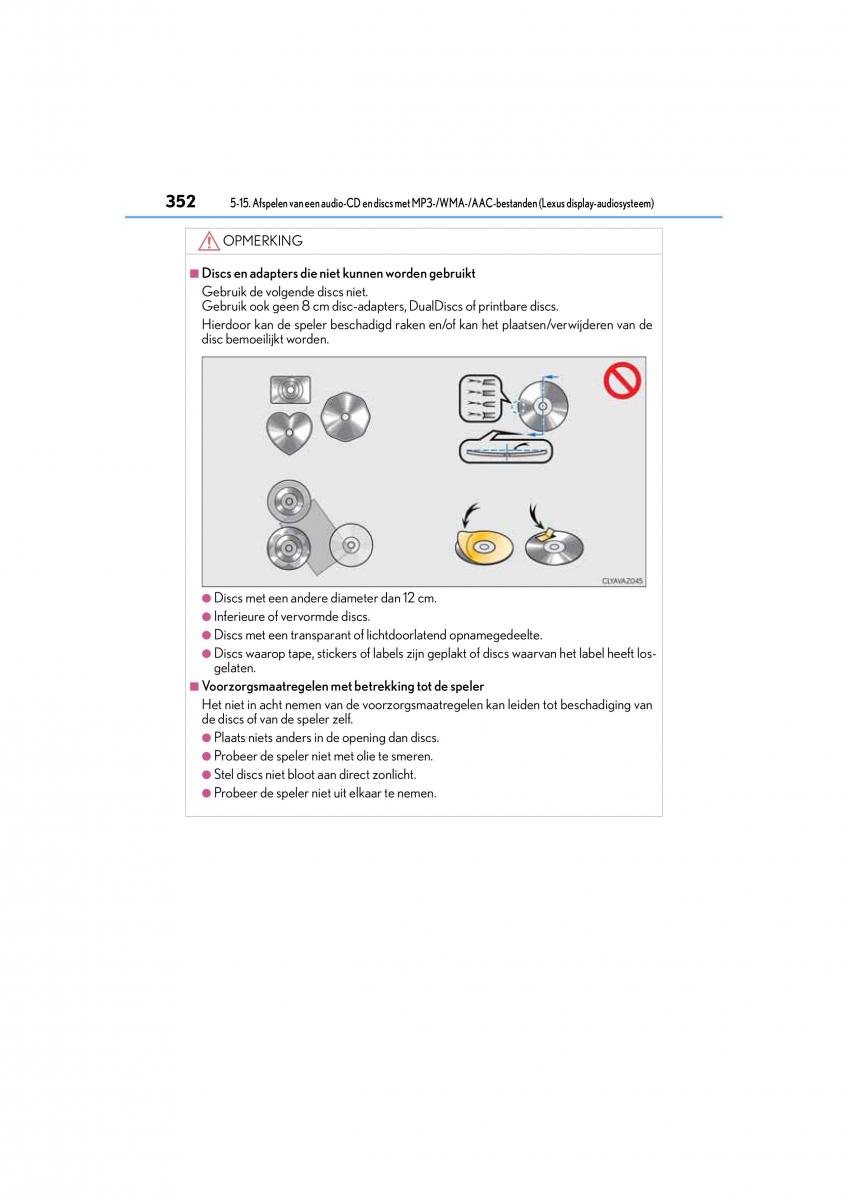 Lexus CT200h handleiding / page 352