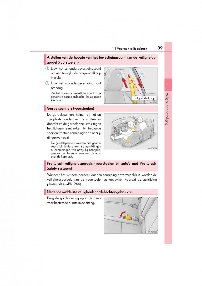Lexus CT200h handleiding / page 39