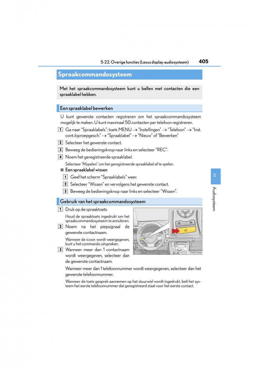 Lexus CT200h handleiding / page 405