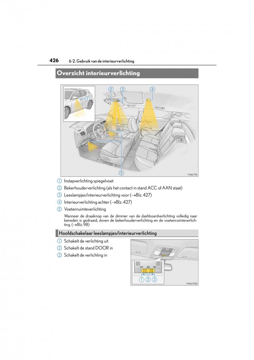 Lexus CT200h handleiding / page 426