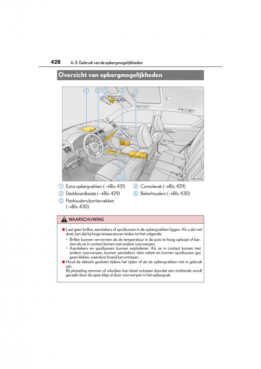 Lexus CT200h handleiding / page 428