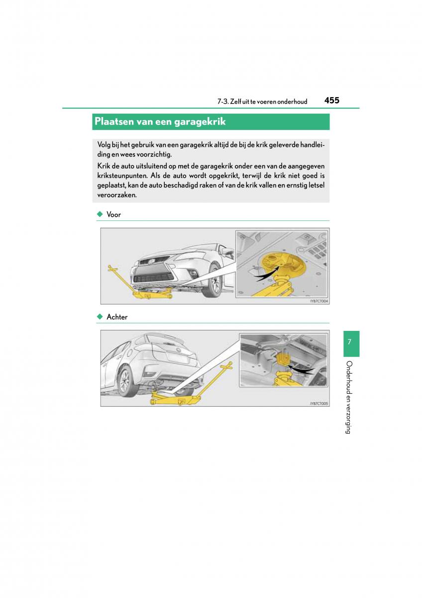 Lexus CT200h handleiding / page 455