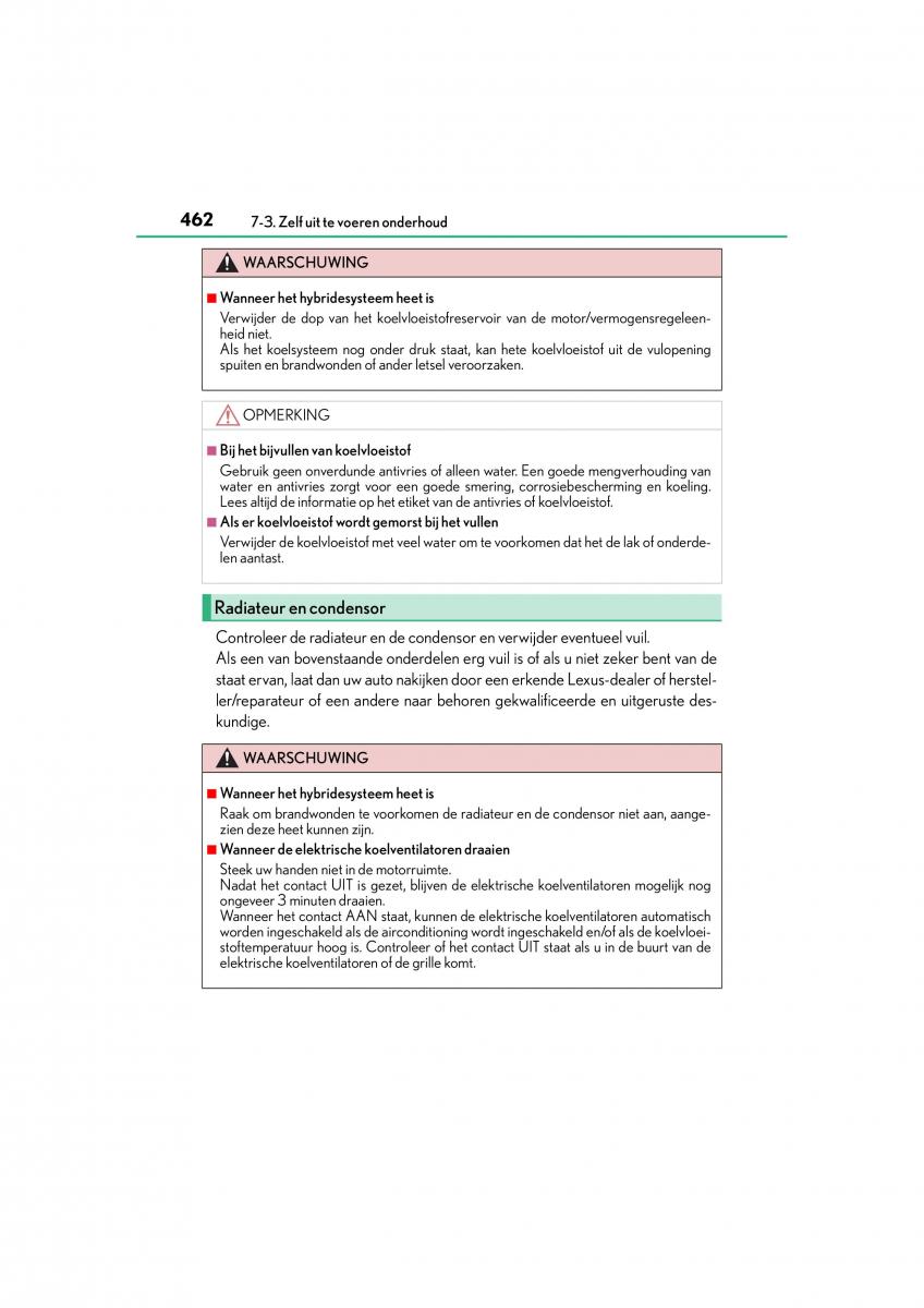 Lexus CT200h handleiding / page 462