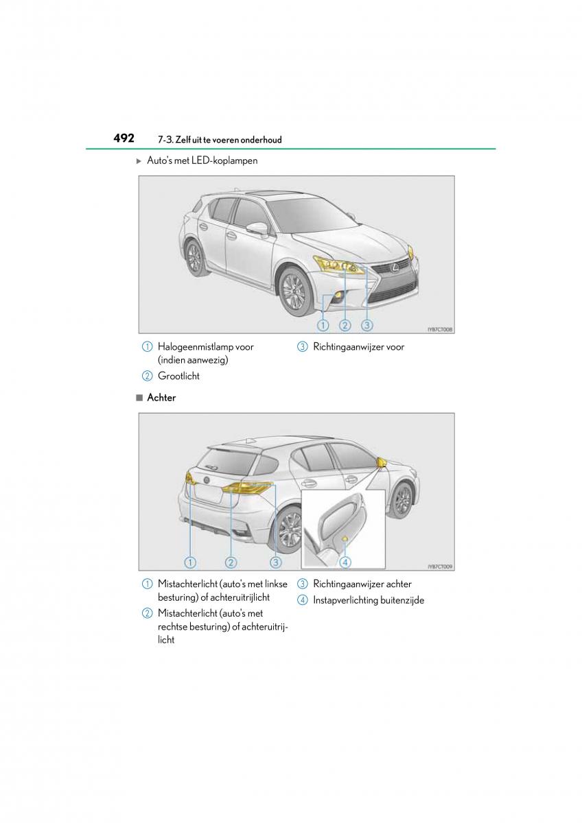 Lexus CT200h handleiding / page 492