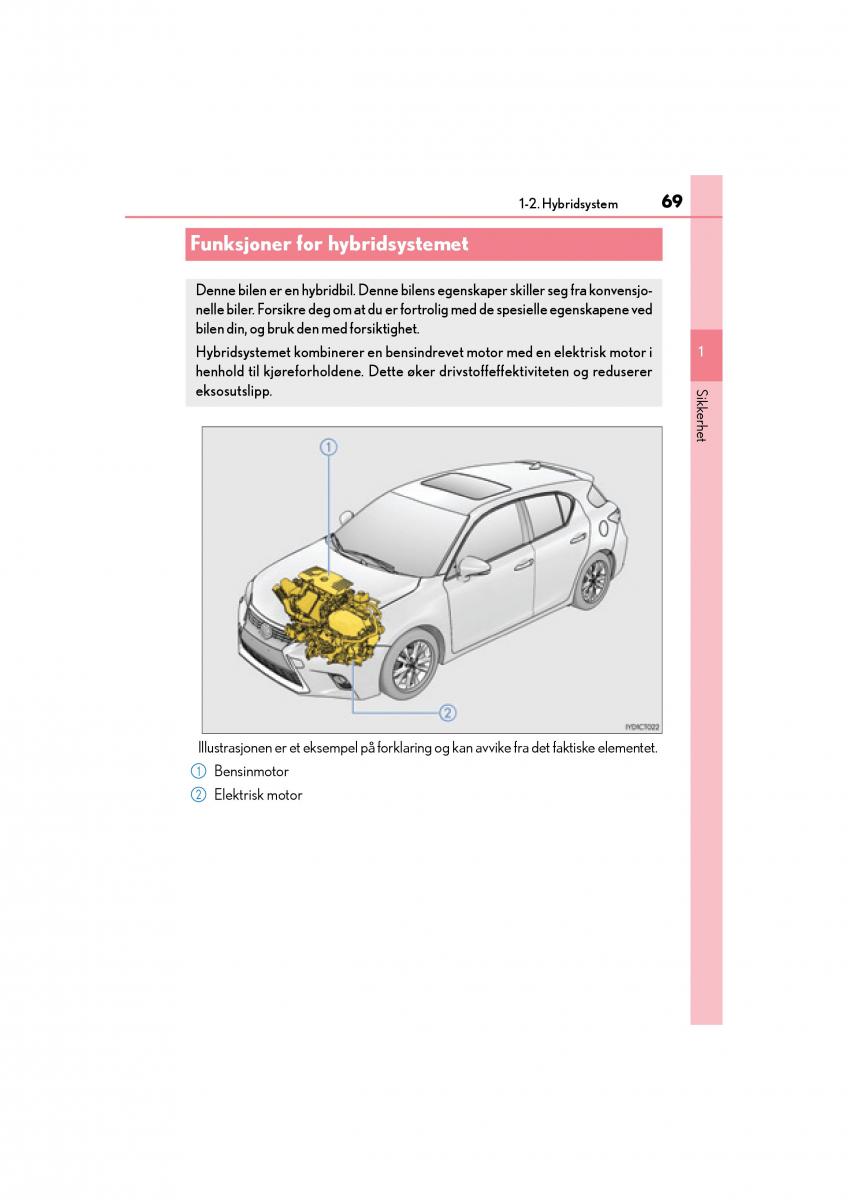 Lexus CT200h bruksanvisningen / page 71