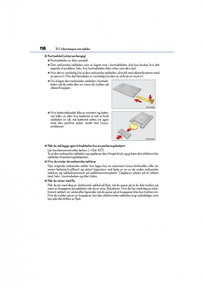 Lexus CT200h bruksanvisningen / page 120