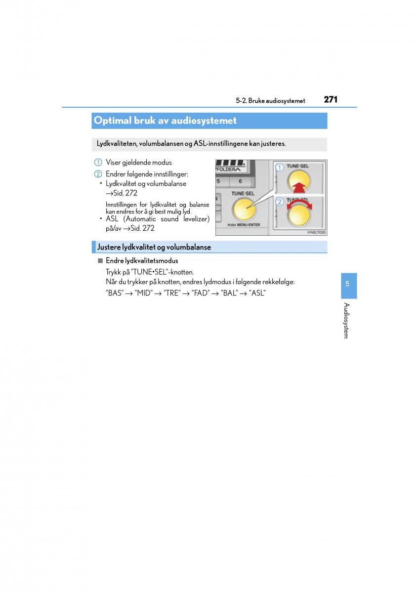 Lexus CT200h bruksanvisningen / page 273