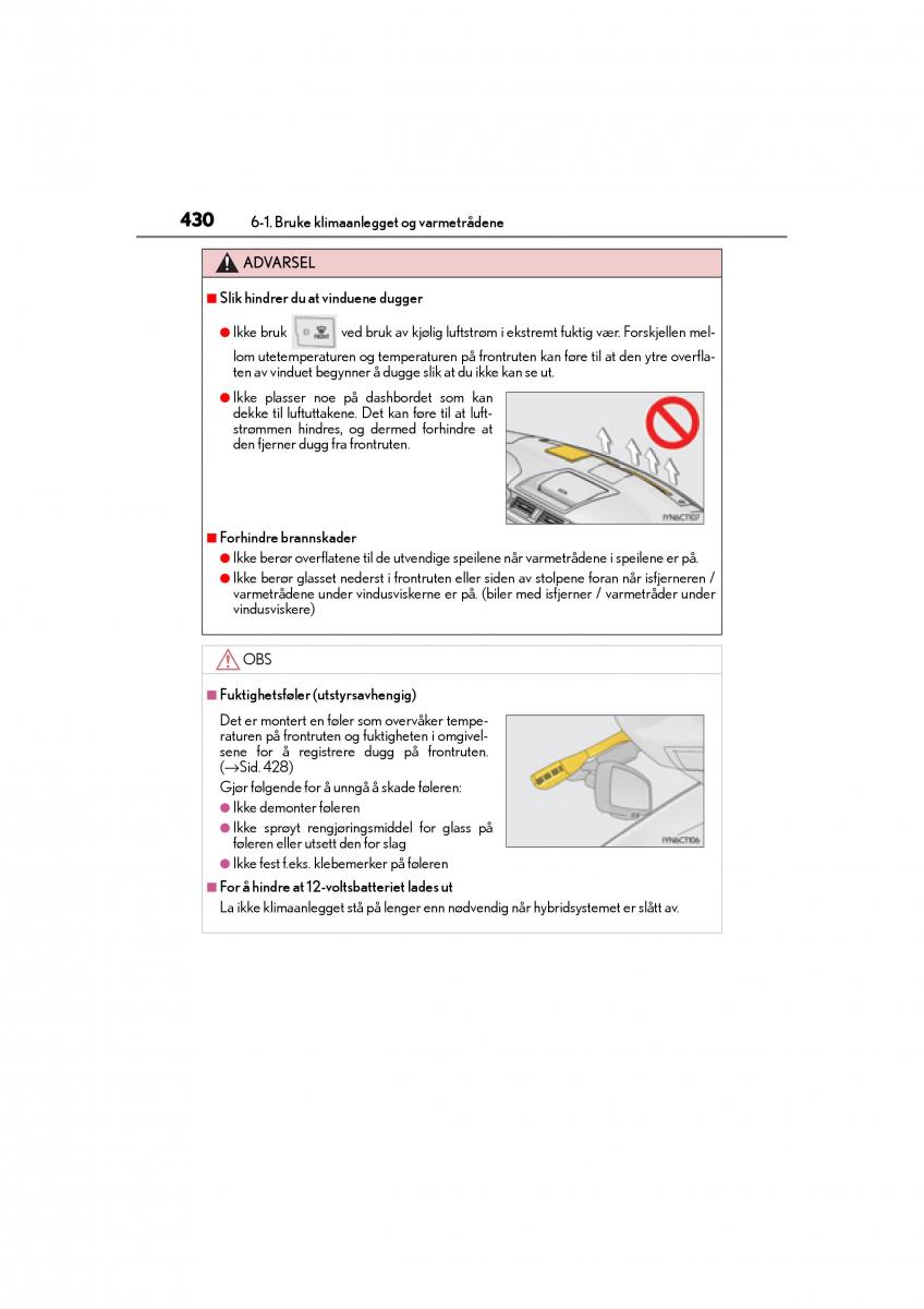 Lexus CT200h bruksanvisningen / page 432