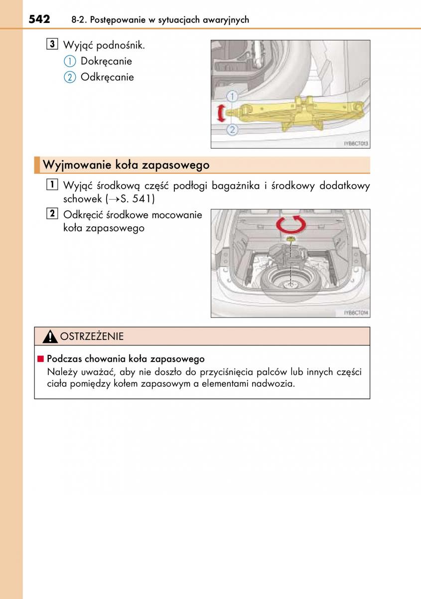 Lexus CT200h instrukcja obslugi / page 542