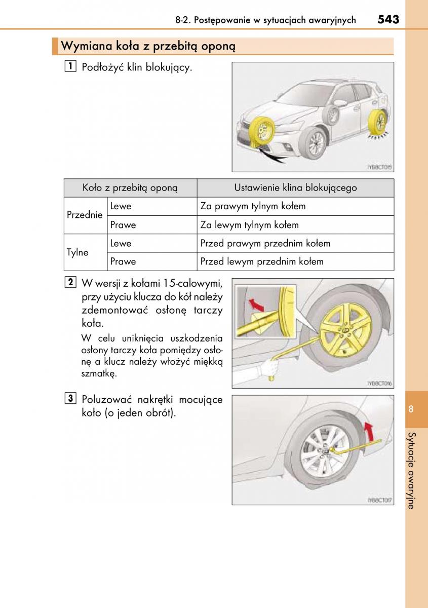 Lexus CT200h instrukcja obslugi / page 543