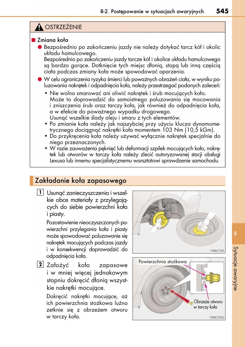 Lexus CT200h instrukcja obslugi / page 545