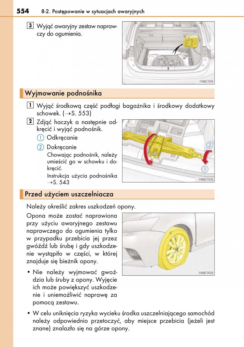 Lexus CT200h instrukcja obslugi / page 554