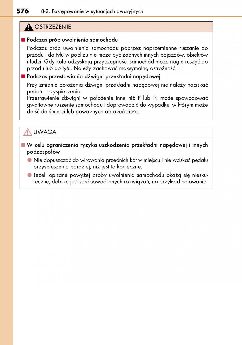 Lexus CT200h instrukcja obslugi / page 576