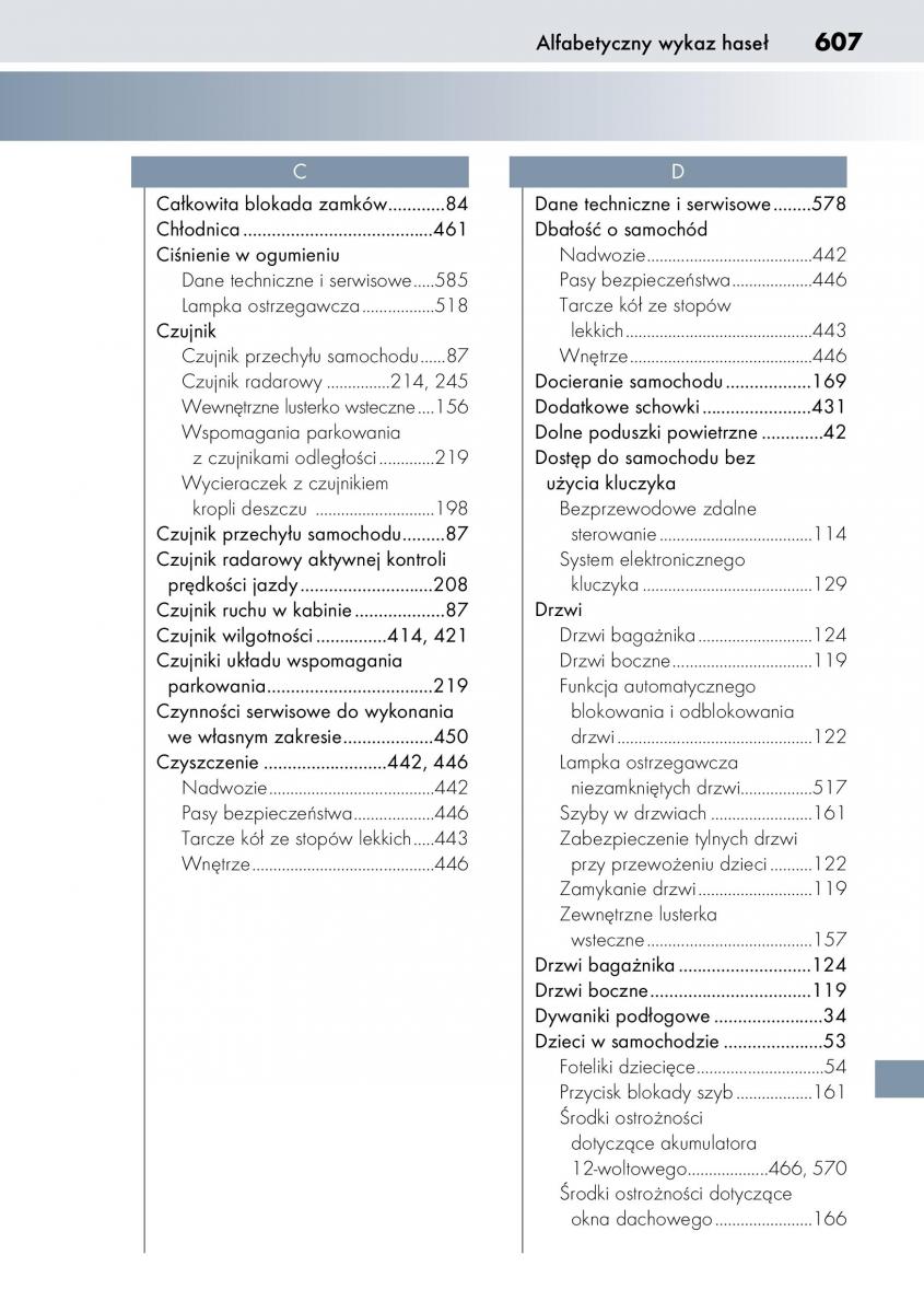 Lexus CT200h instrukcja obslugi / page 607