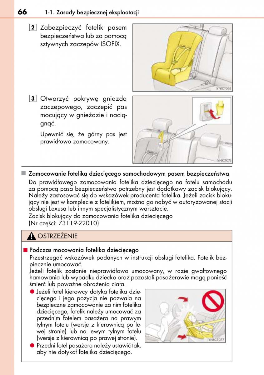 Lexus CT200h instrukcja obslugi / page 66