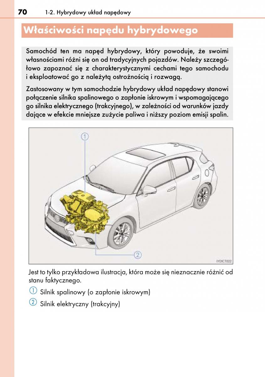 Lexus CT200h instrukcja obslugi / page 70