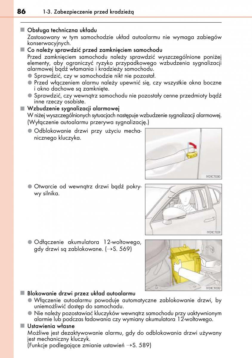 Lexus CT200h instrukcja obslugi / page 86