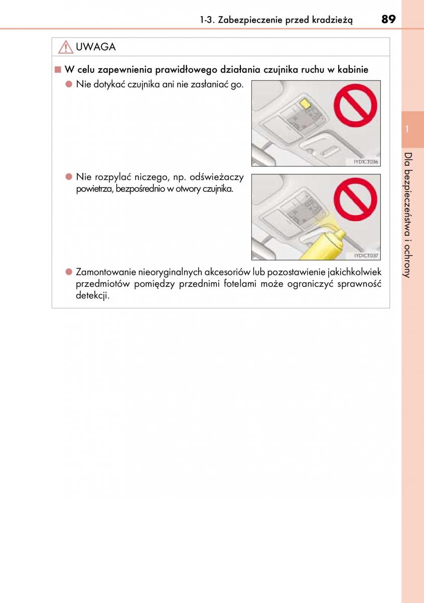 Lexus CT200h instrukcja obslugi / page 89