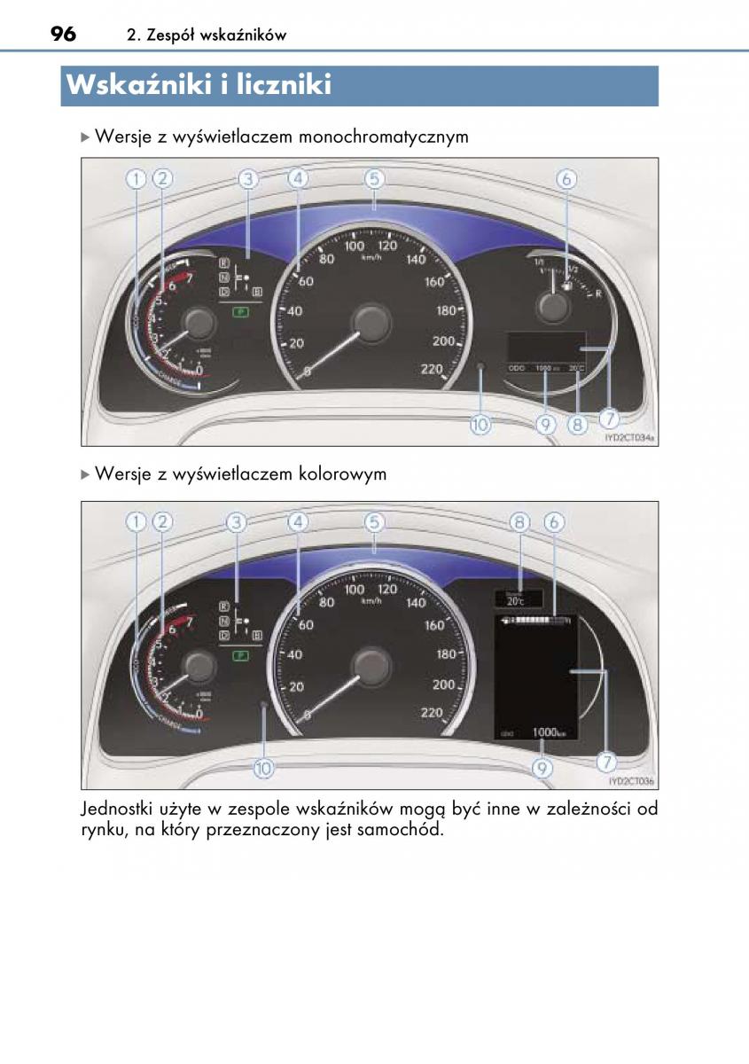 Lexus CT200h instrukcja obslugi / page 96