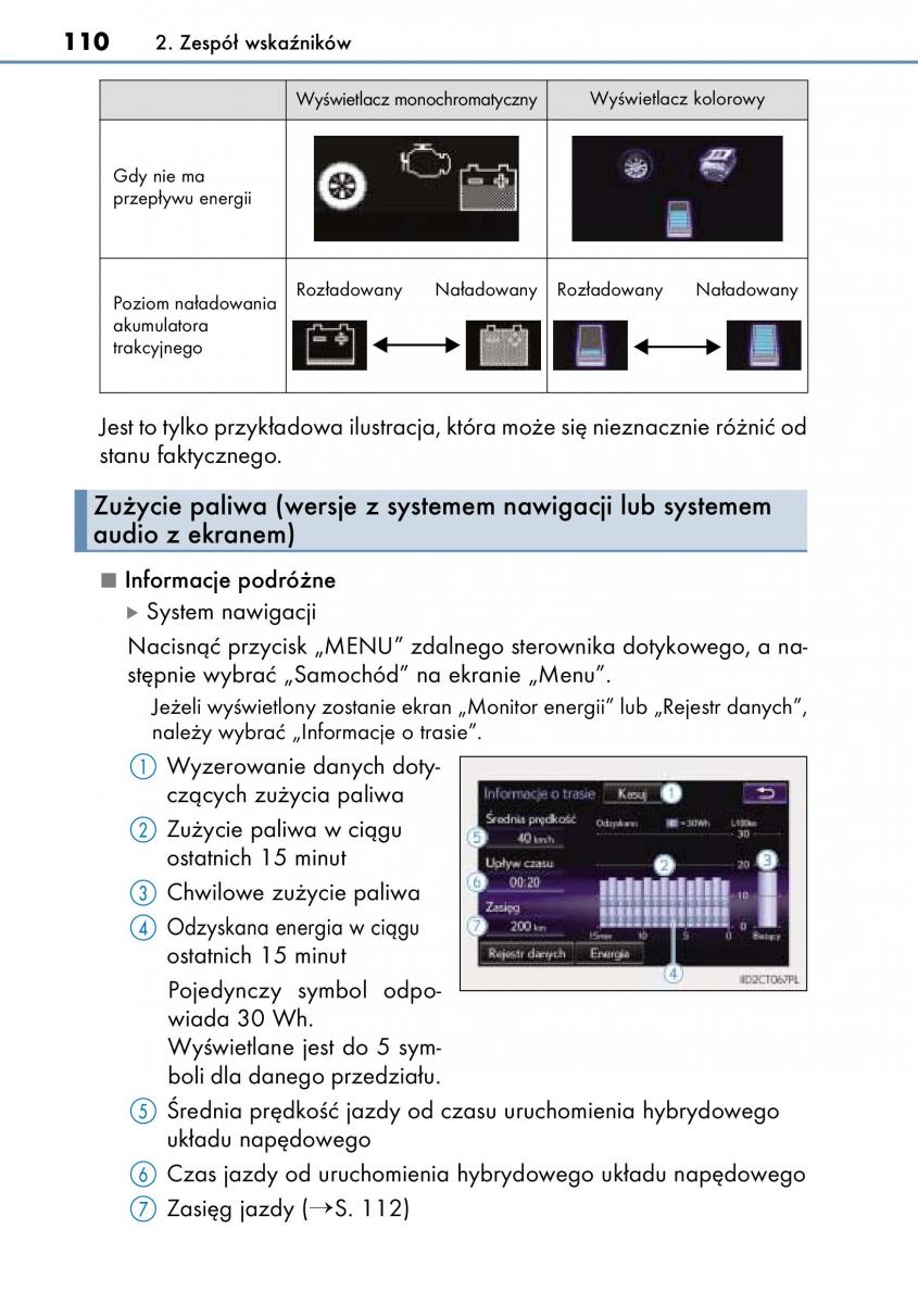 Lexus CT200h instrukcja obslugi / page 110