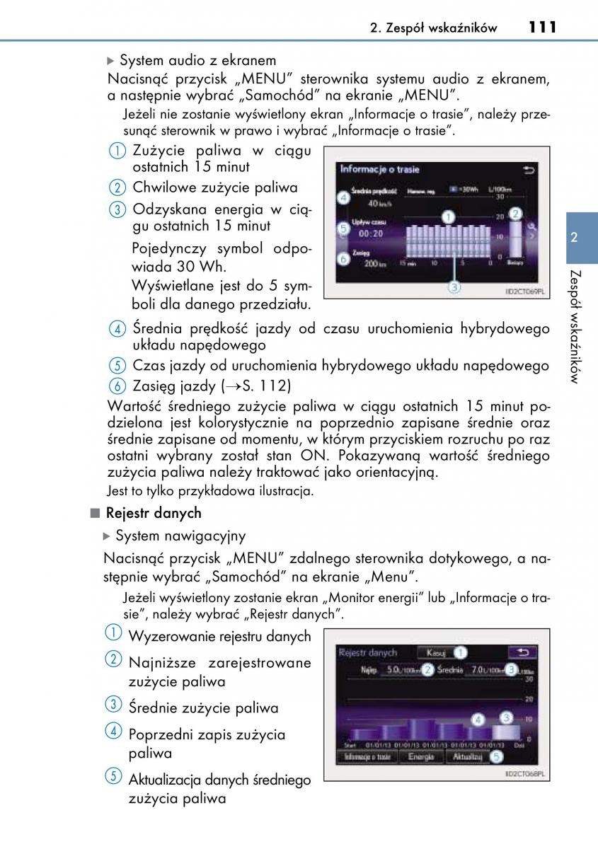 Lexus CT200h instrukcja obslugi / page 111