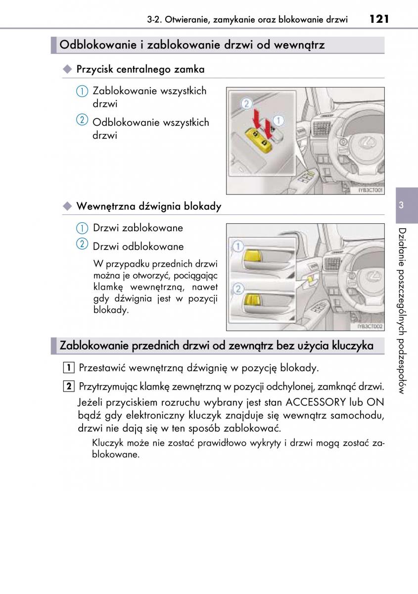 Lexus CT200h instrukcja obslugi / page 121