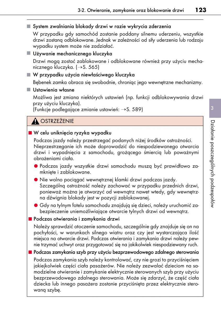 Lexus CT200h instrukcja obslugi / page 123