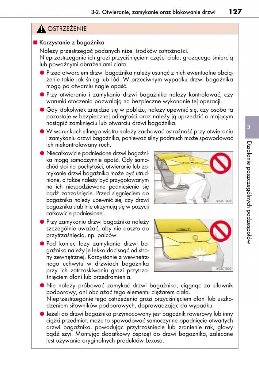 Lexus CT200h instrukcja obslugi / page 127