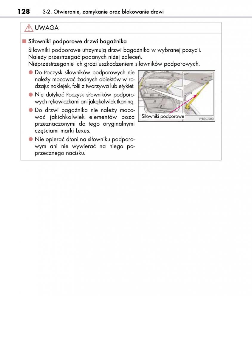 Lexus CT200h instrukcja obslugi / page 128