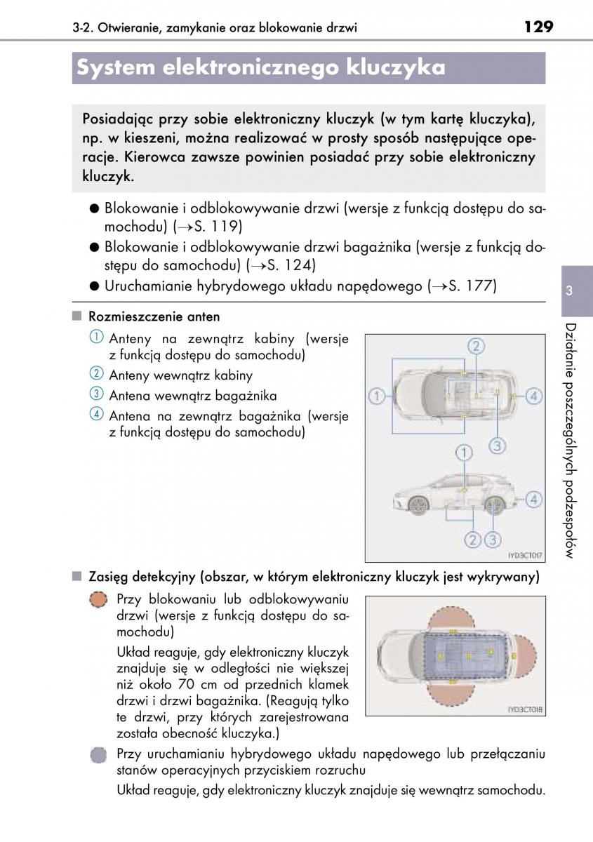 Lexus CT200h instrukcja obslugi / page 129