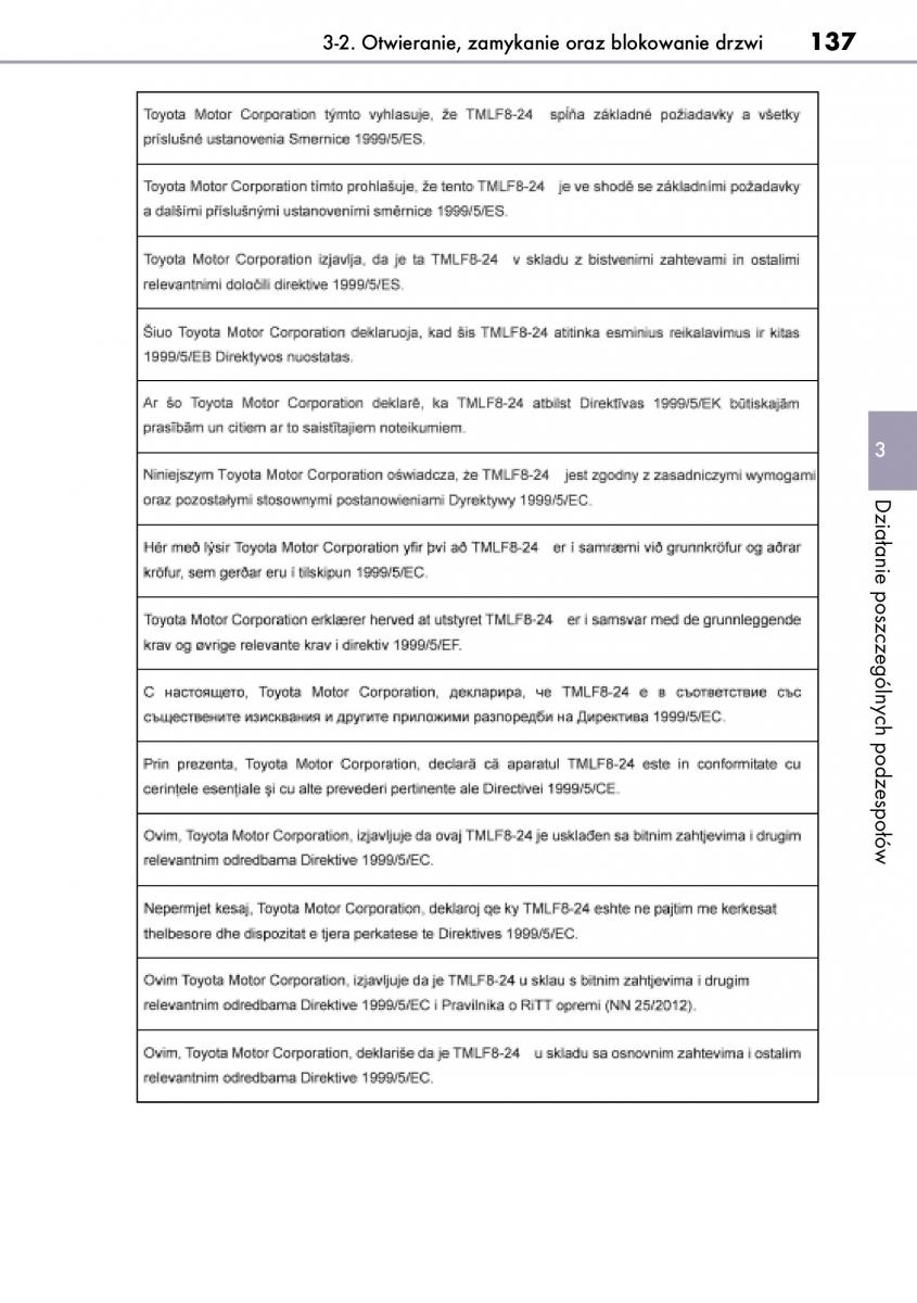 Lexus CT200h instrukcja obslugi / page 137