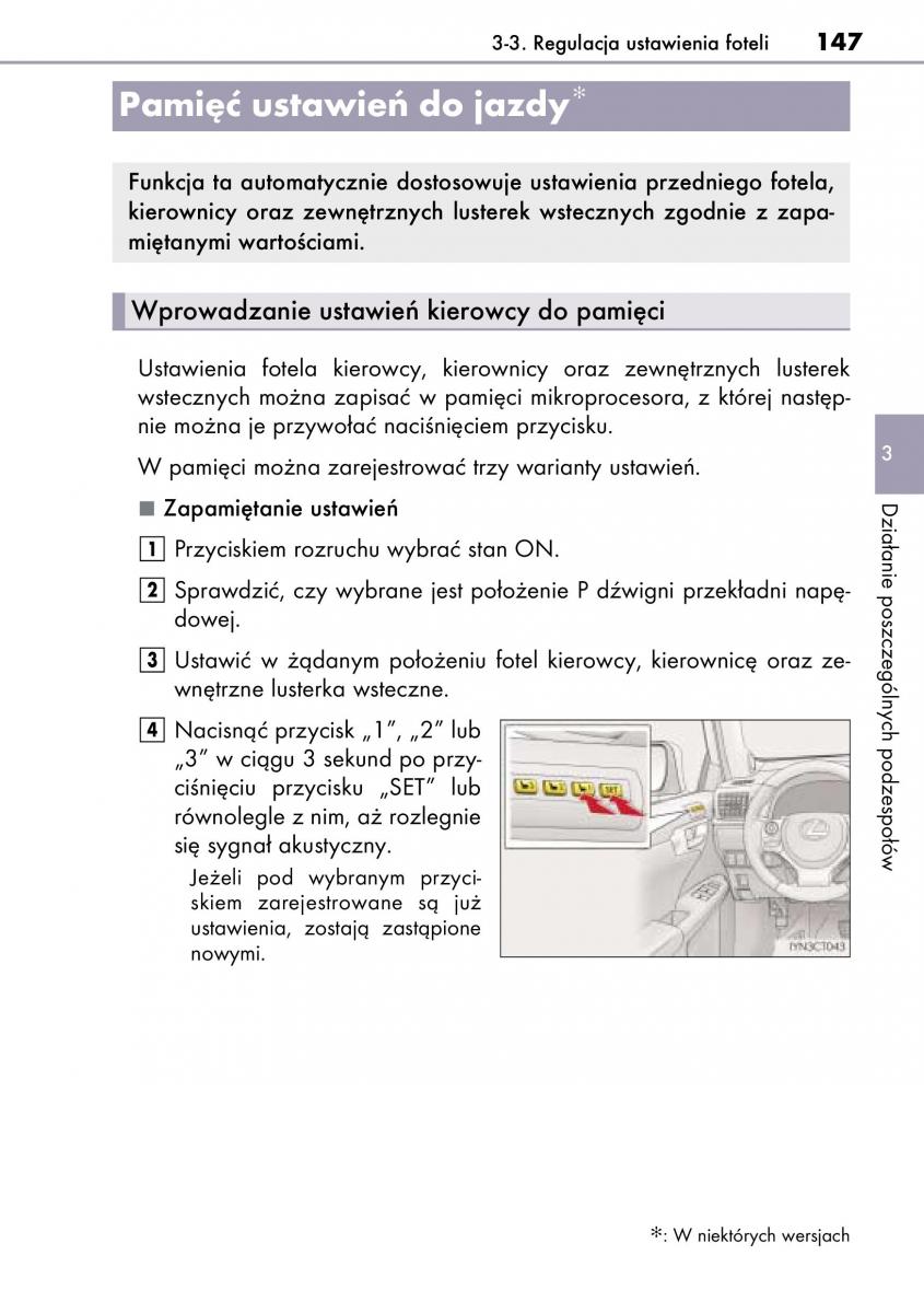 Lexus CT200h instrukcja obslugi / page 147