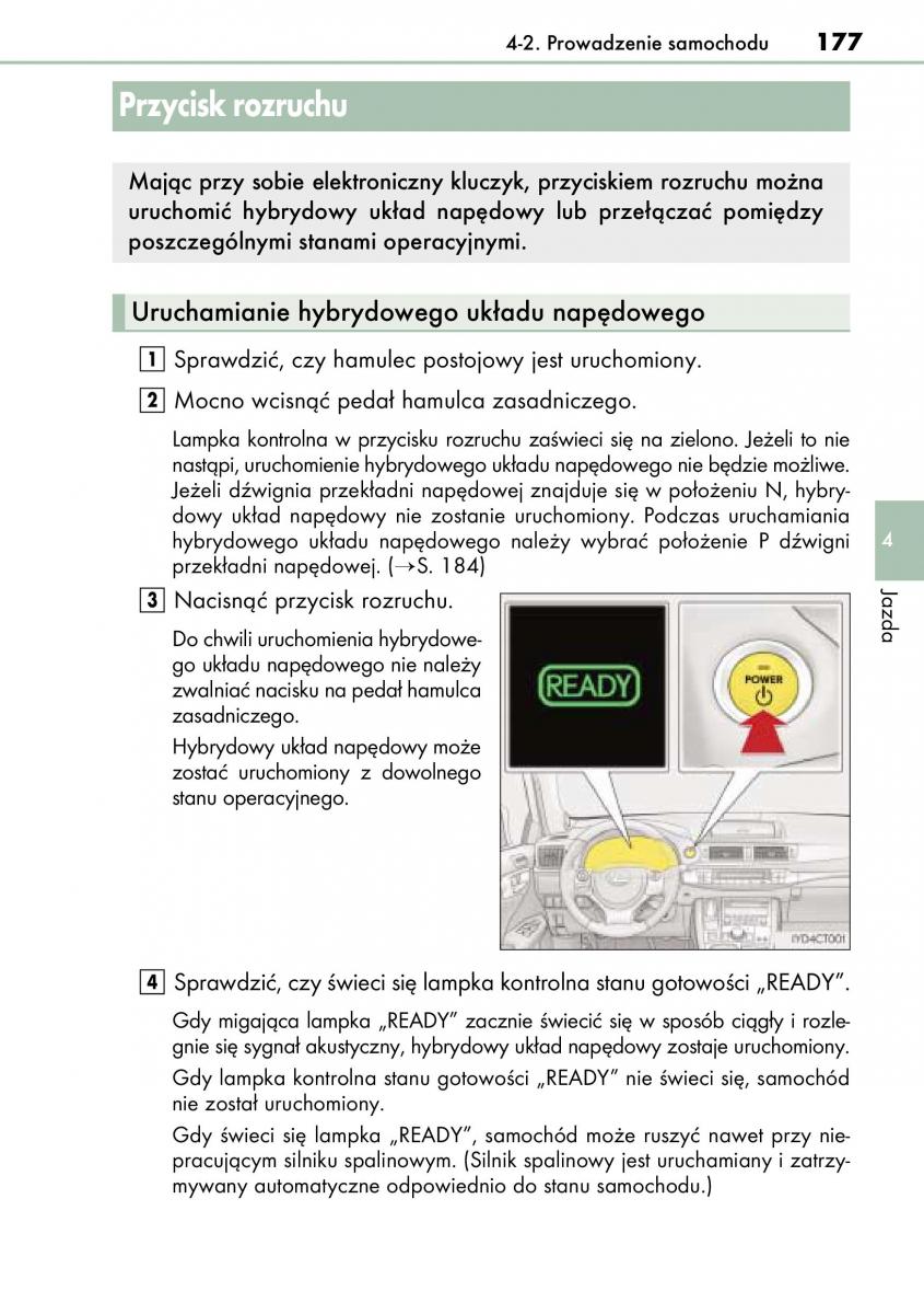 Lexus CT200h instrukcja obslugi / page 177