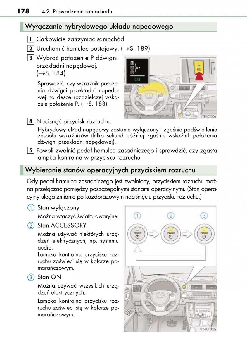 Lexus CT200h instrukcja obslugi / page 178