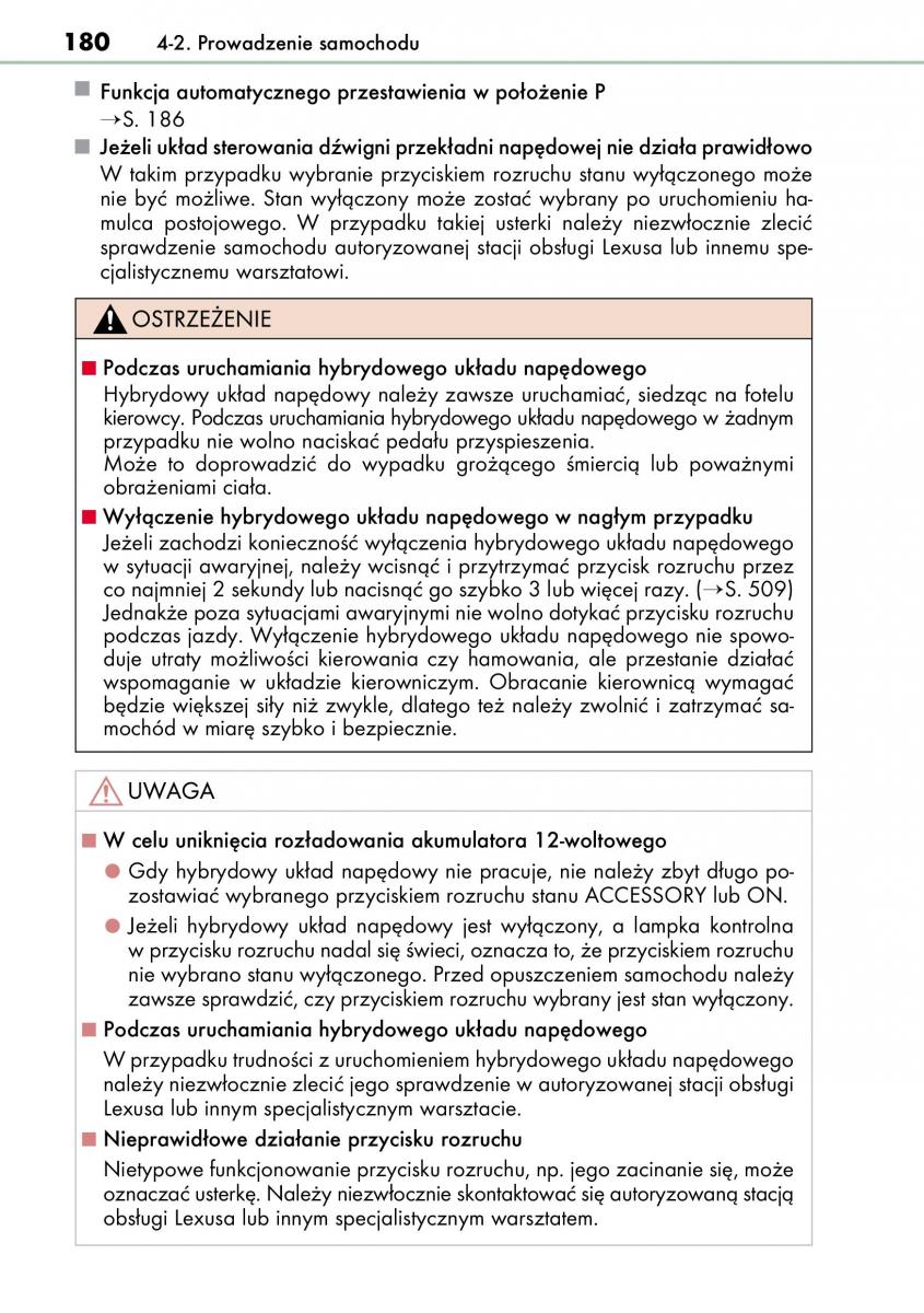 Lexus CT200h instrukcja obslugi / page 180