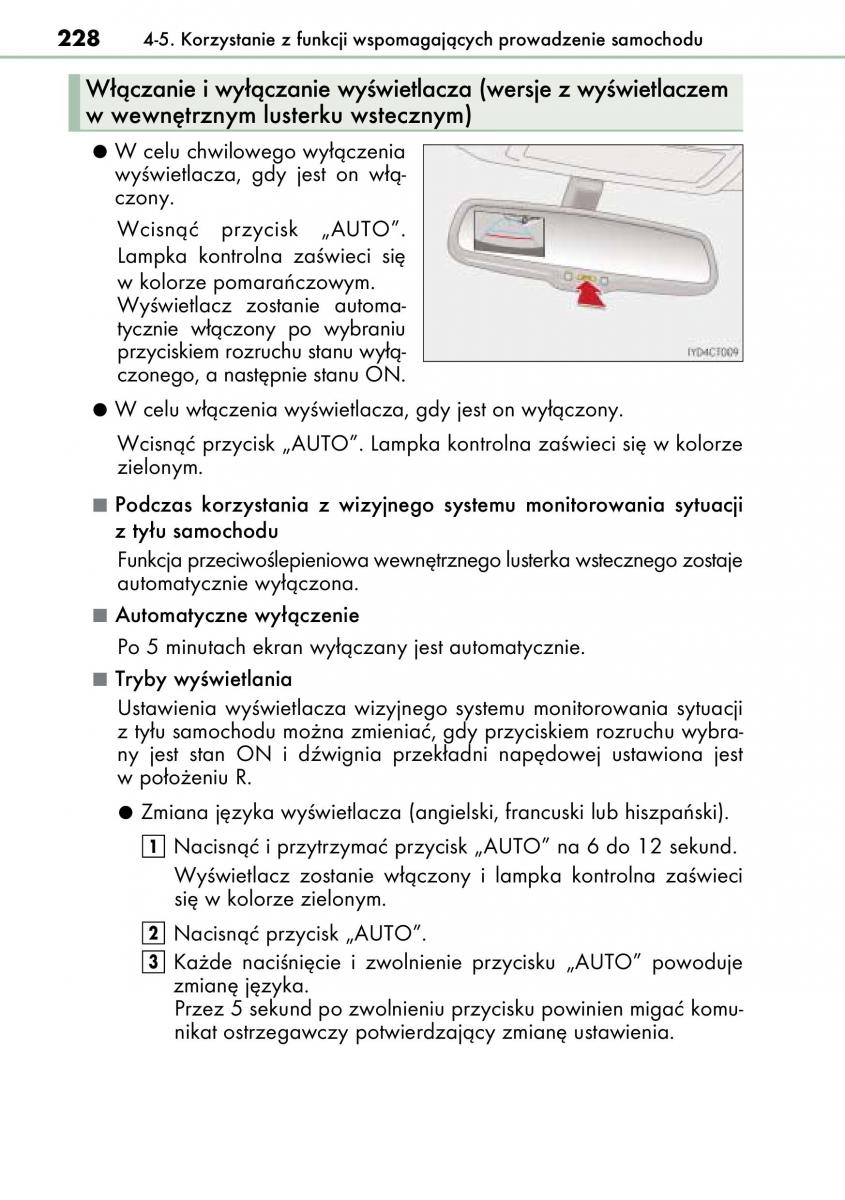 Lexus CT200h instrukcja obslugi / page 228