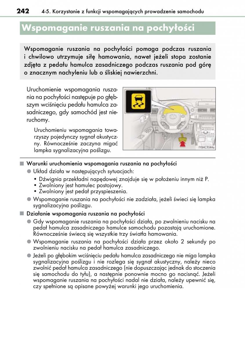 Lexus CT200h instrukcja obslugi / page 242