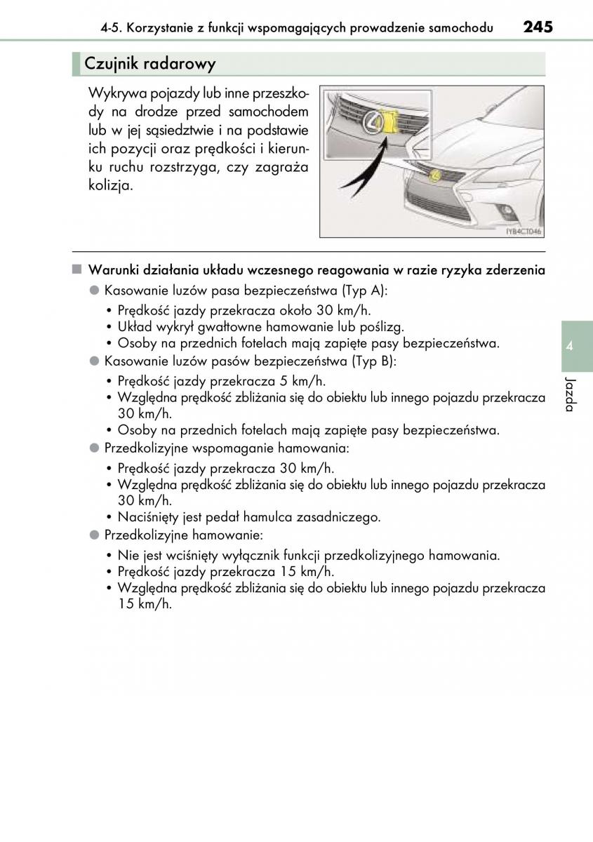 Lexus CT200h instrukcja obslugi / page 245