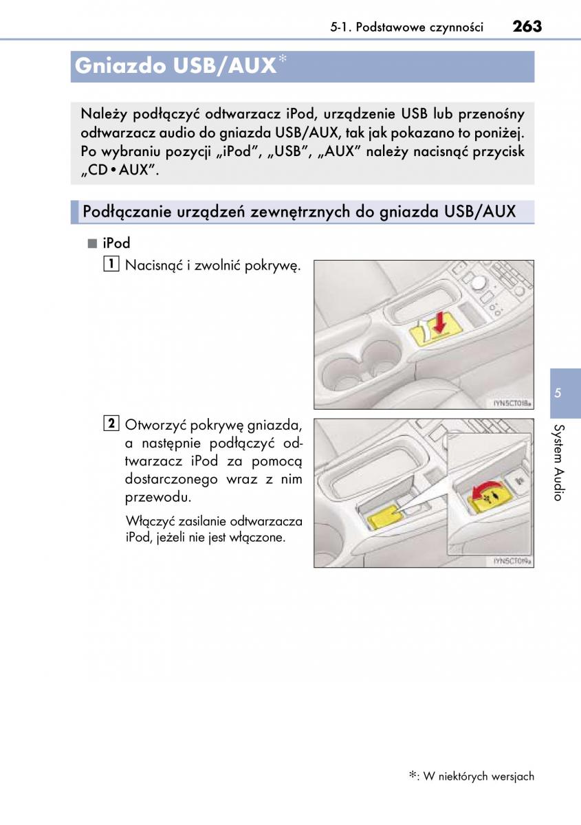 Lexus CT200h instrukcja obslugi / page 263