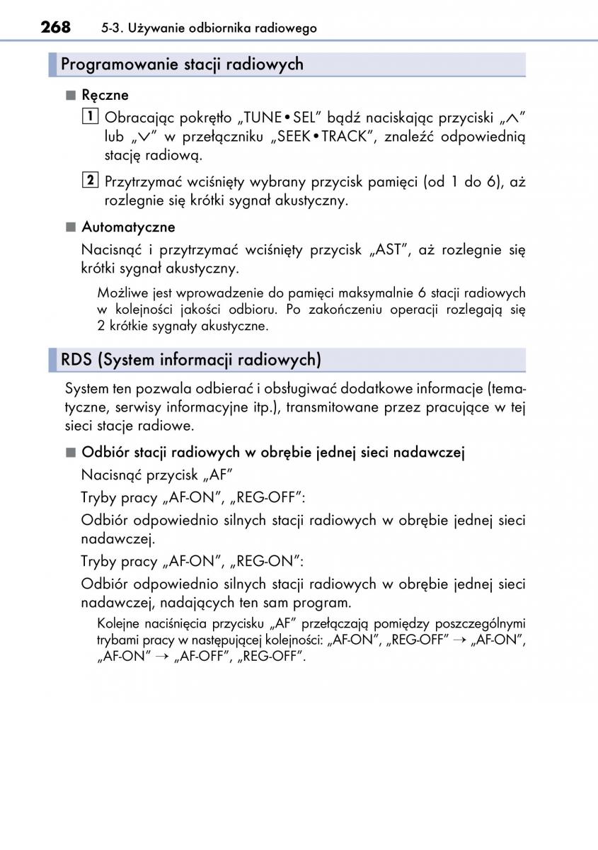 Lexus CT200h instrukcja obslugi / page 268